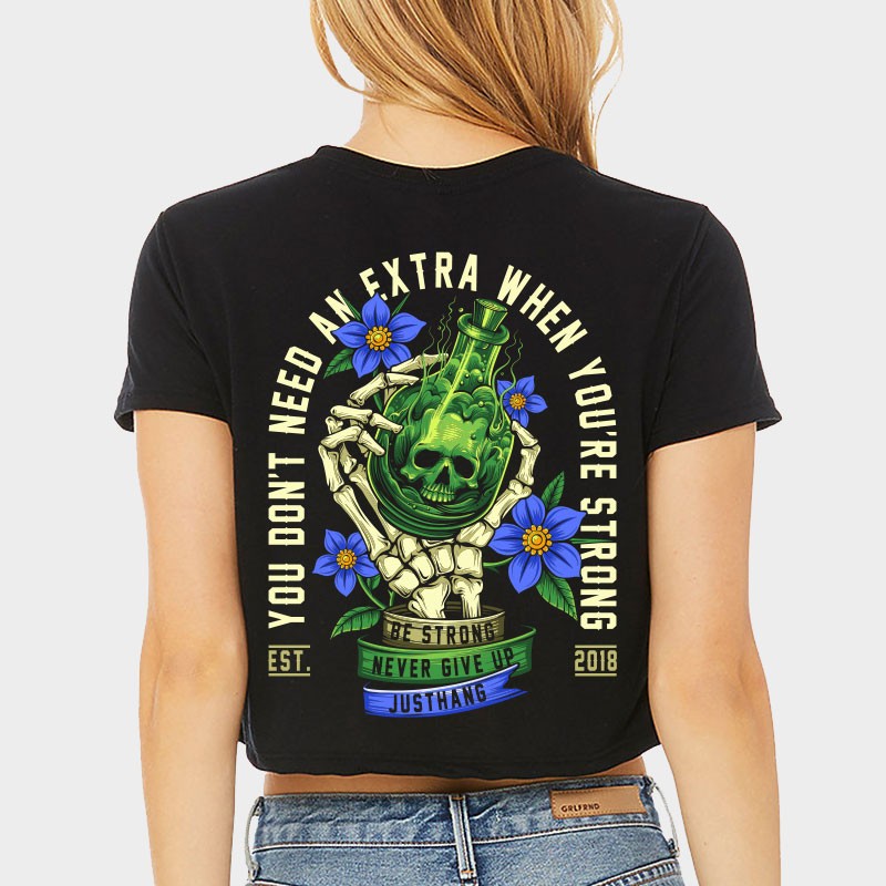 DEATH POTION - CROP TOP - NOIR - JUSTHANG