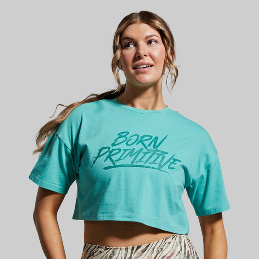 TRAINING CROP TEE 2.0 - JUNGLE MIST - BORN PRIMITIVE