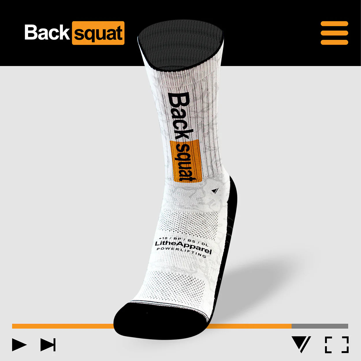 BACK SQUAT WHITE - CHAUSSETTES - LITHE APPAREL