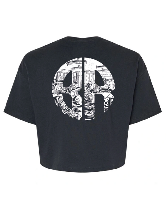 GYM RATS - CROP OVERSIZE - BLACK - BARBELL REGIMENT 