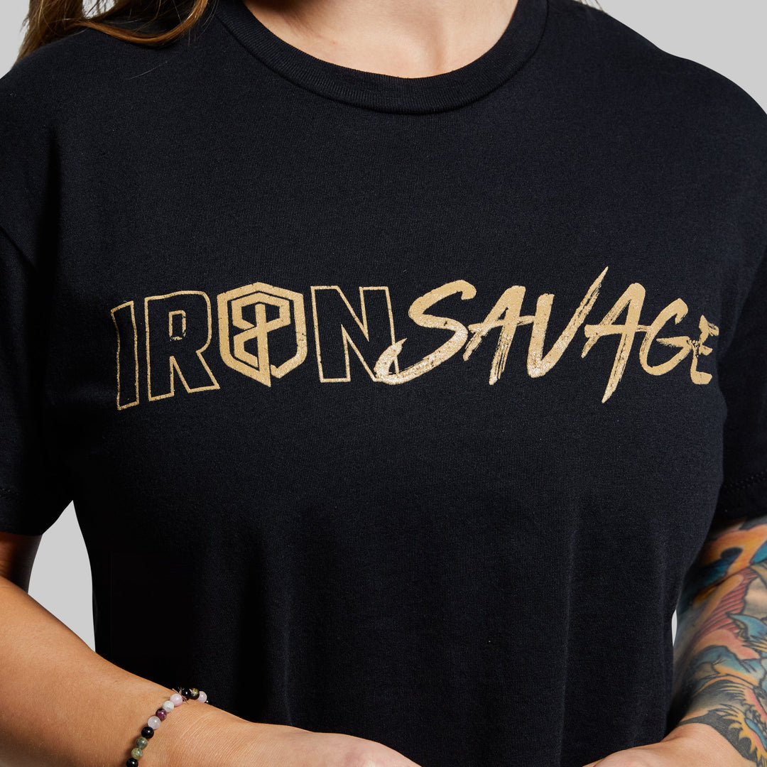 IRON SAVAGE - CROP TOP - BLACK - BORN PRIMITIVE