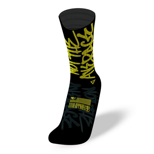 NOT THE AVERAGE BLAKC/YELLOW - CHAUSSETTES - LITHE APPAREL