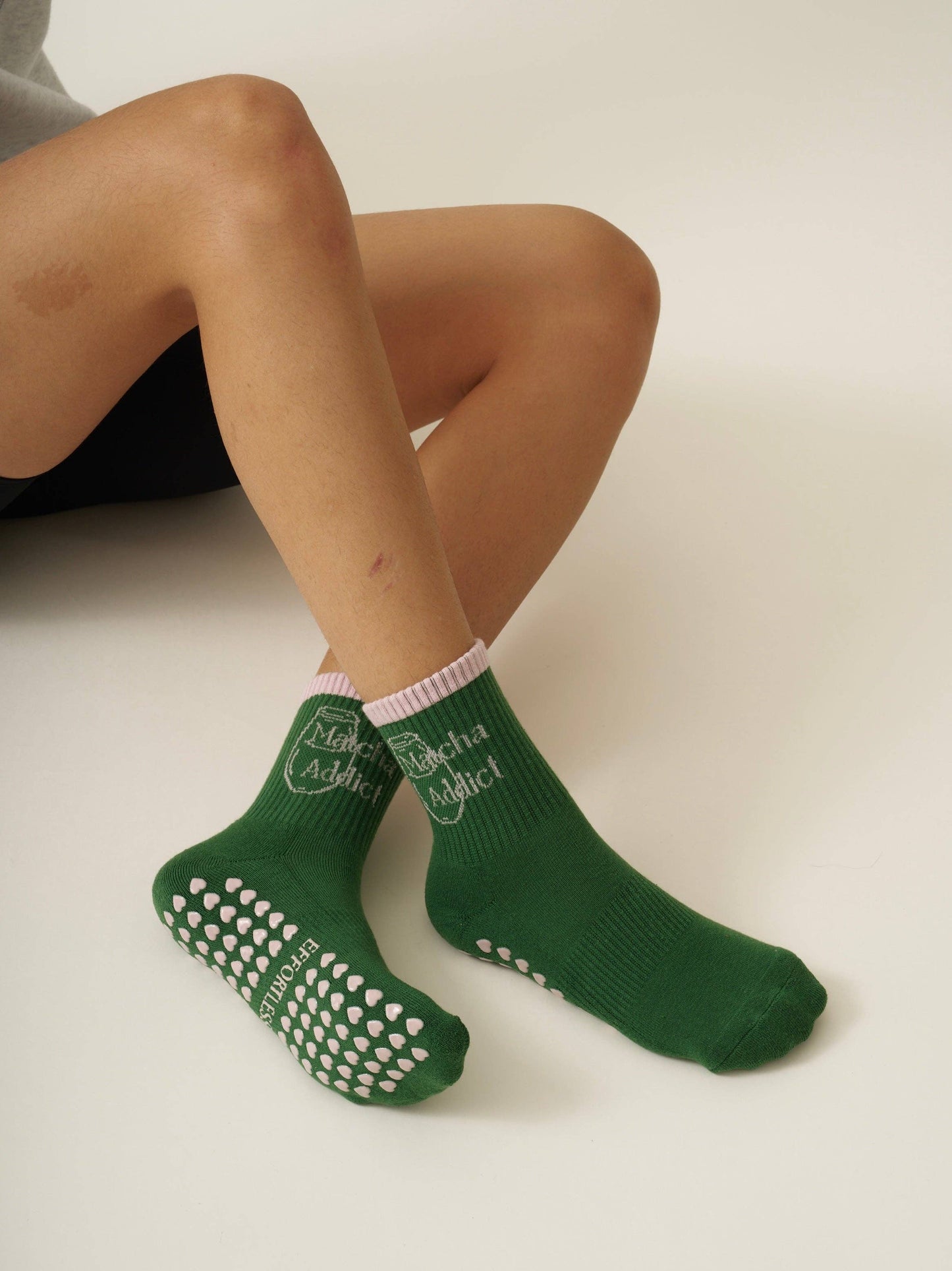 🍵 Matcha Addict - Pilates Socks - Effortless Club